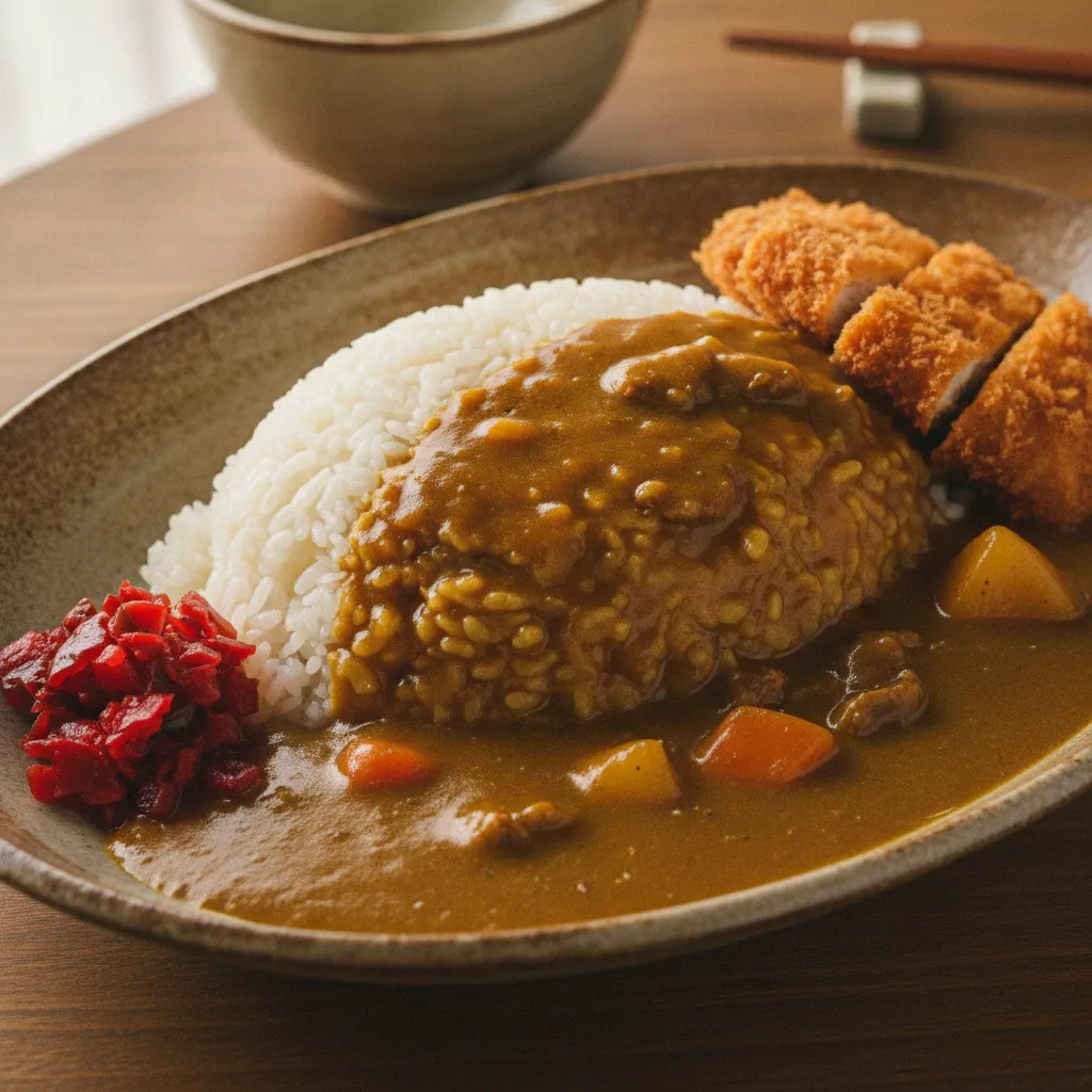 上上豚カレー — 厚切りの煮込み豚がのった一杯